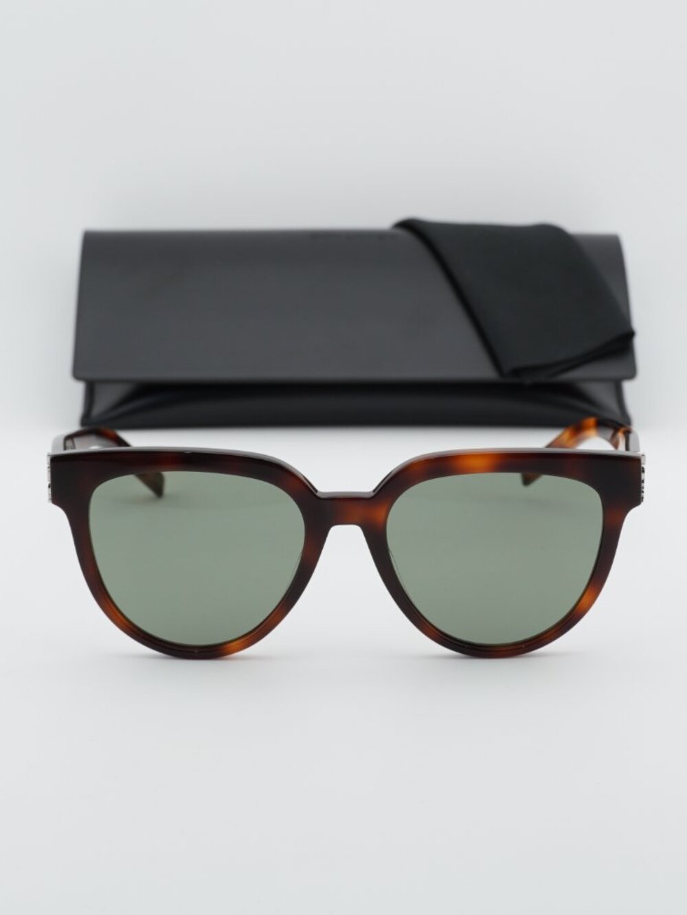 Saint Laurent SLM28 005 Cat Eye Sunglasses - Havana / Green - Picture 6 of 10